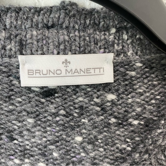 Bruno Manetti Cashmere & Wool Fringe Cardigan Longline Coat - Picture 14 of 16